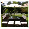 6 to 12 Seat BlackBrown mix weave with Cover & Parasol Havannah Cube Armchairs Set